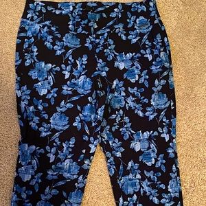 Black and Blue Flower Pants